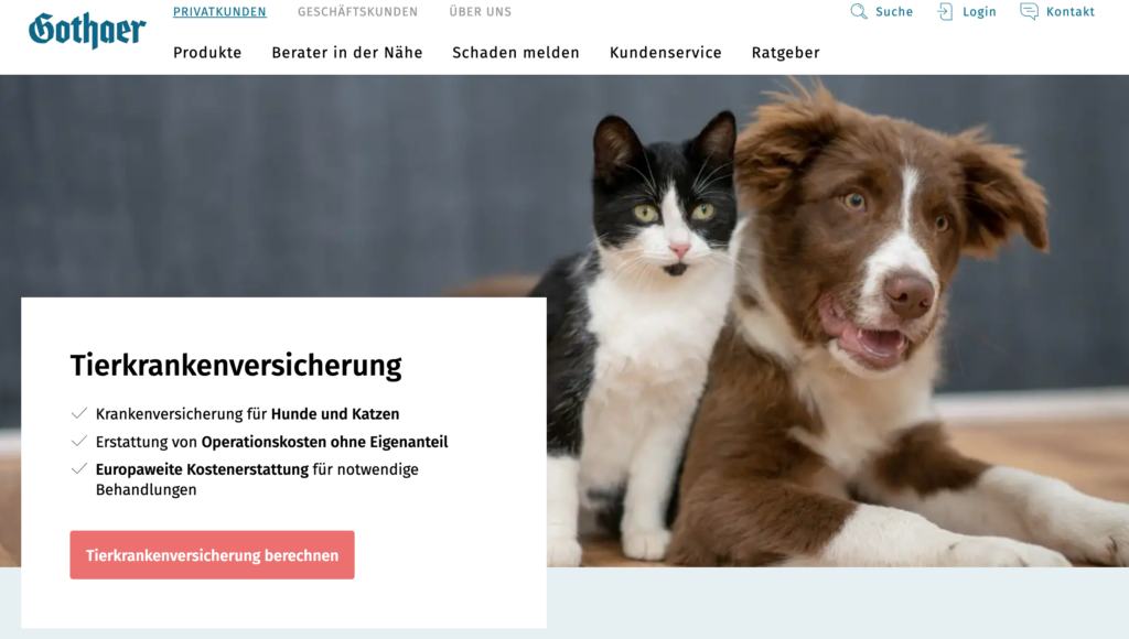 Gothaer Tierkrankenversicherung Website